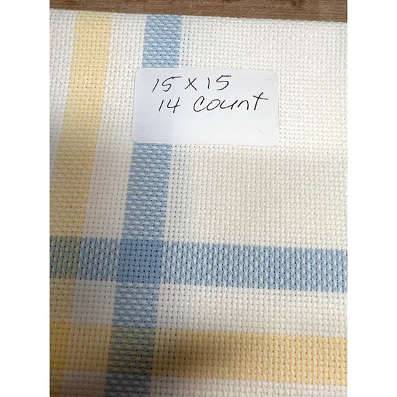 15 X 15 Pastel Plaid Cross Stitch Fabric 14 Count Embroidery Fabric - Picture 2 of 2